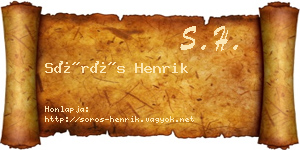 Sörös Henrik névjegykártya